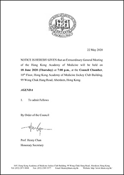 Notice of Extraordinary General Meeting, 18 June 2020